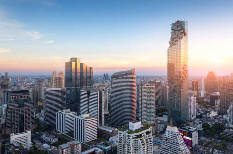 Aerial,View,Of,Bangkok,Modern,Office,Buildings,,Condominium,In,Bangkok