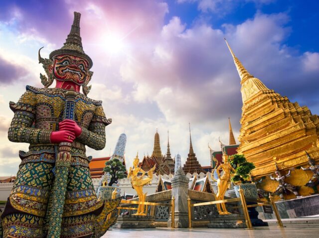 Wat Phra Kaew, Temple of the Emerald Buddha Wat Phra Kaew is one of Bangkok's most famous tourist sites and it was built in 1782 at Bangkok, Thailand